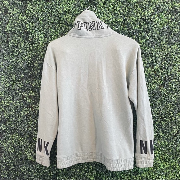 VS PINK Grey Half Zip Pullover Sweatshirt - Picture 9 of 9